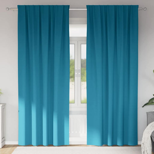 Cortinas opacas com cortinas Turquesa Poliéster