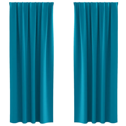 Cortinas opacas com cortinas Turquesa Poliéster