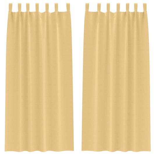 Cortinas opacas com cortinas Bege Poliéster