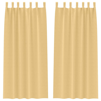 Cortinas opacas com cortinas Bege Poliéster