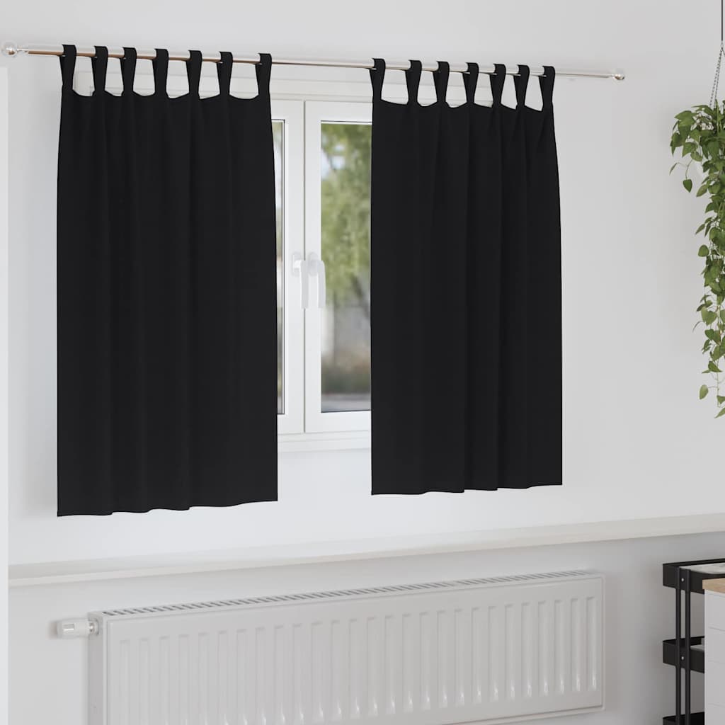 Cortinas opacas com cortinas Preto Poliéster