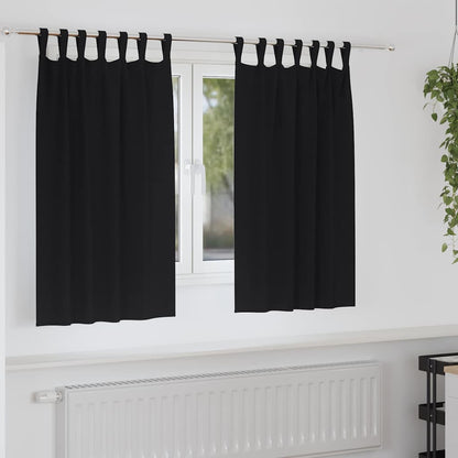 Cortinas opacas com cortinas Preto Poliéster