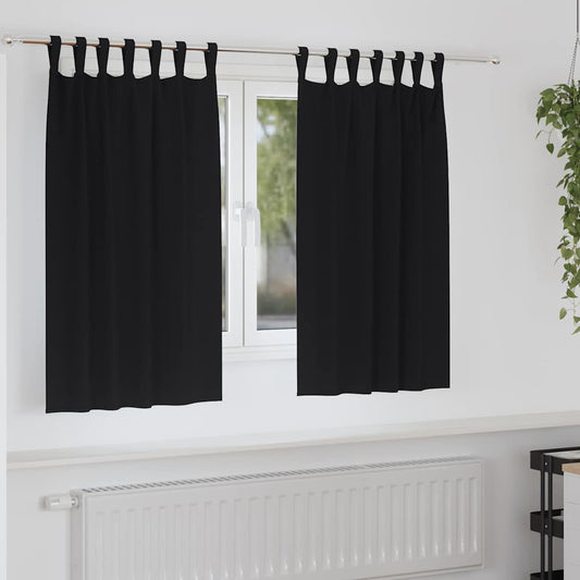 Cortinas opacas com cortinas Preto Poliéster