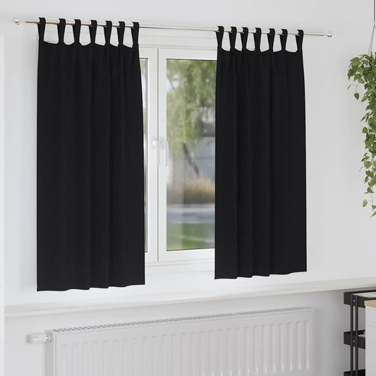 Cortinas opacas com cortinas Preto Poliéster