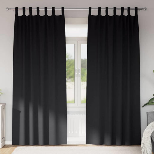 Cortinas opacas com cortinas Preto Poliéster