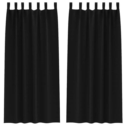 Cortinas opacas com cortinas Preto Poliéster