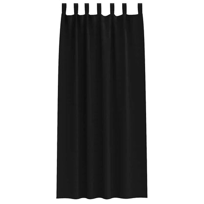 Cortinas opacas com cortinas Preto Poliéster