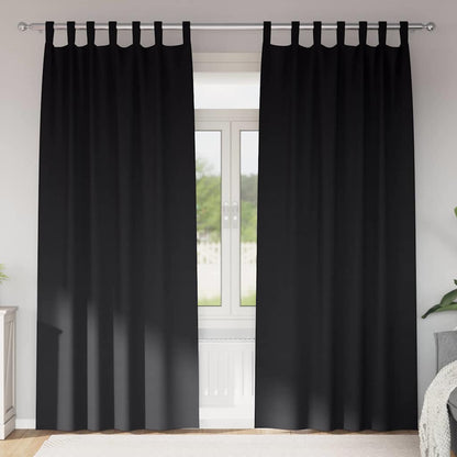 Cortinas opacas com cortinas Preto Poliéster