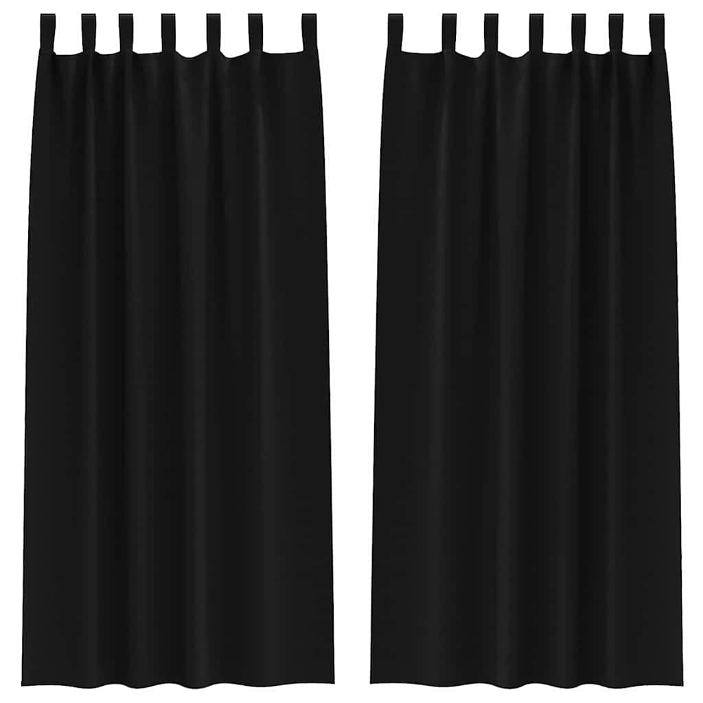 Cortinas opacas com cortinas Preto Poliéster