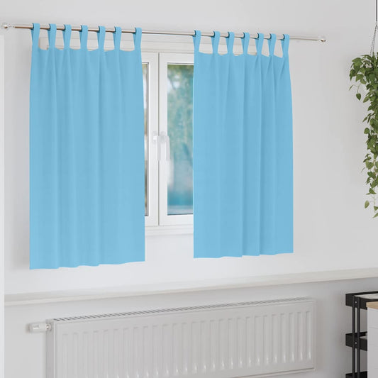 Cortinas opacas com cortinas Azul Claro Poliéster