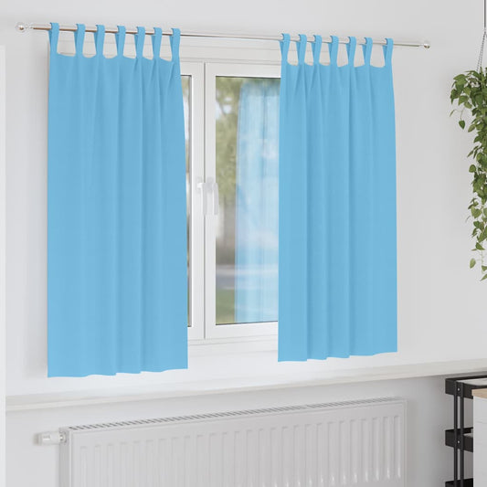 Cortinas opacas com cortinas Azul Claro Poliéster