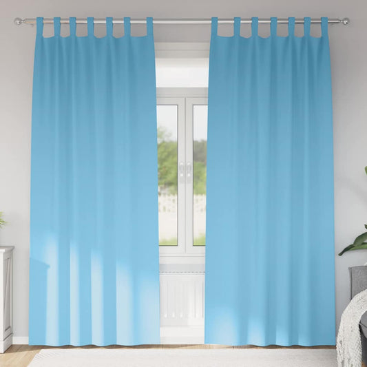 Cortinas opacas com cortinas Azul Claro Poliéster