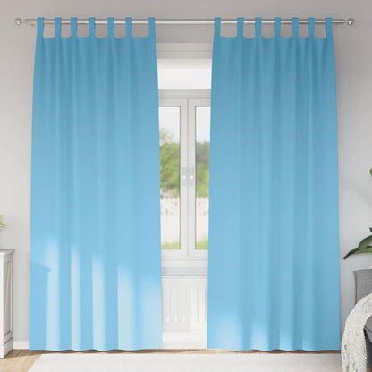 Cortinas opacas com cortinas Azul Claro Poliéster