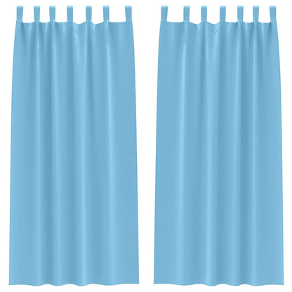 Cortinas opacas com cortinas Azul Claro Poliéster
