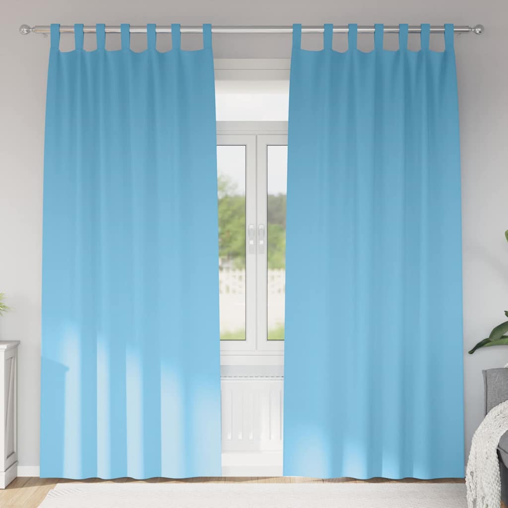 Cortinas opacas com cortinas Azul Claro Poliéster