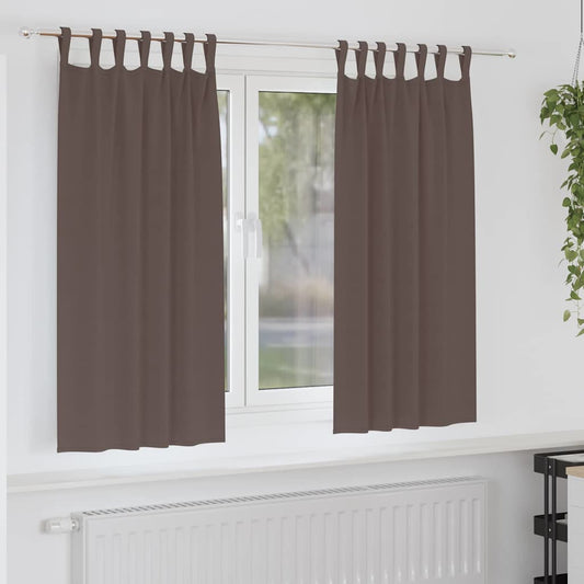 Cortinas opacas com cortinas Marrom Escuro Poliéster