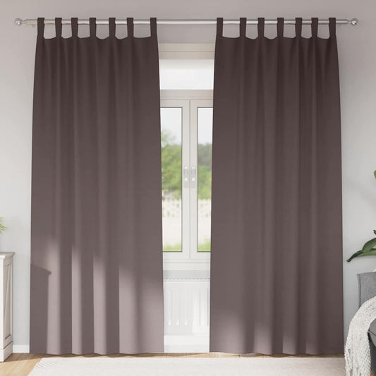 Cortinas opacas com cortinas Marrom Escuro Poliéster