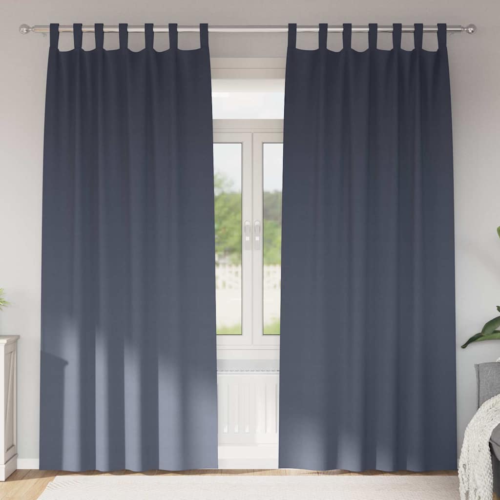 Cortinas opacas com cortinas Antracite Poliéster