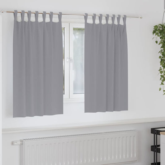 Cortinas opacas com cortinas Cinzento-claro Poliéster