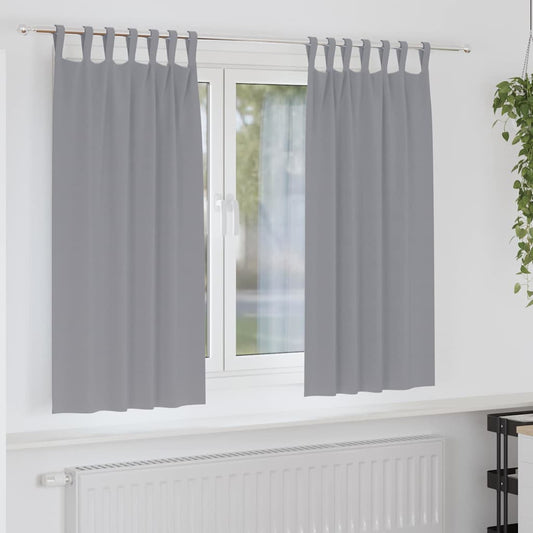Cortinas opacas com cortinas Cinzento-claro Poliéster
