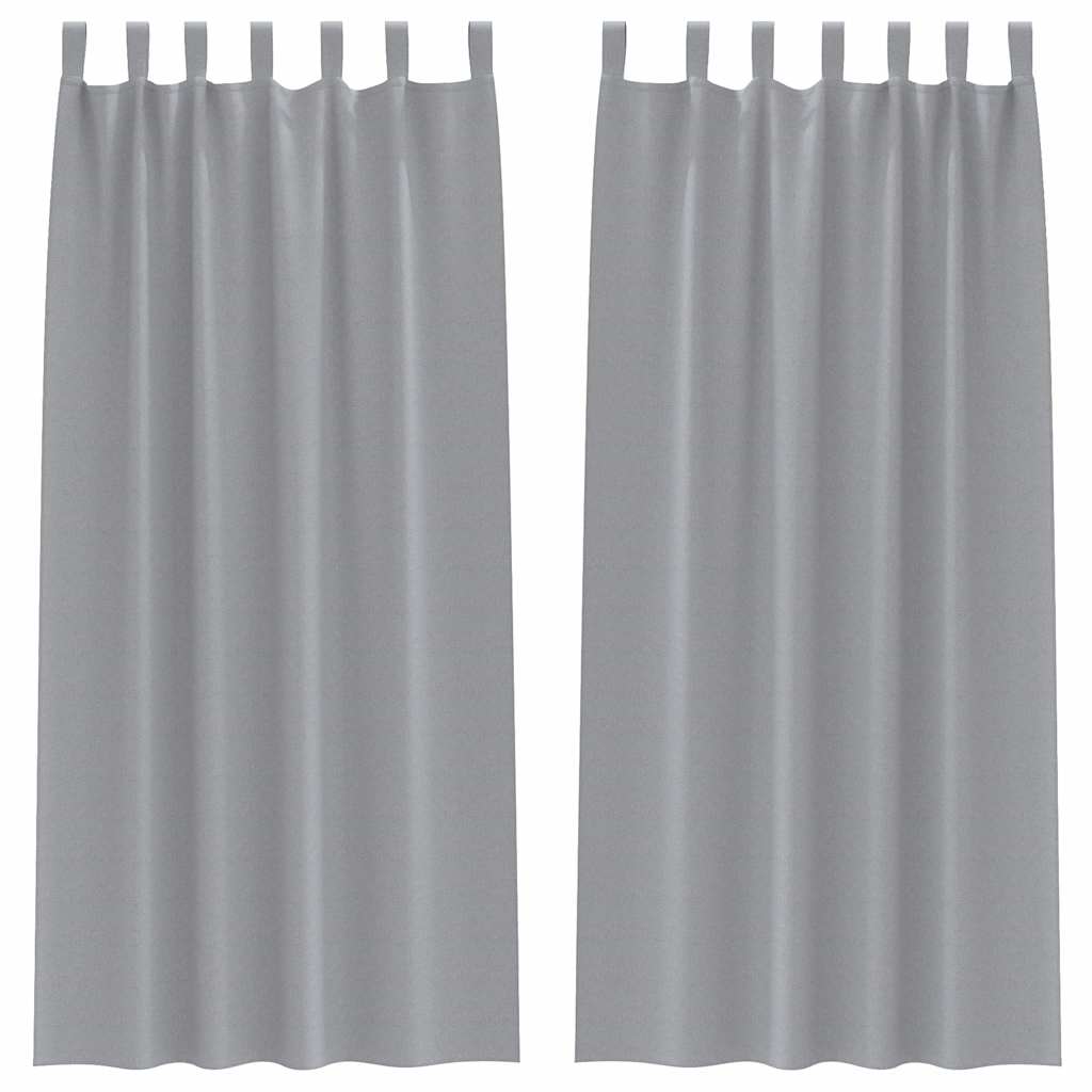 Cortinas opacas com cortinas Cinzento-claro Poliéster