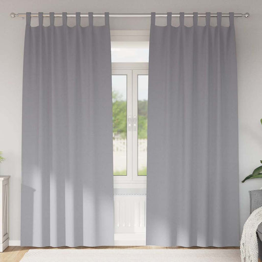 Cortinas opacas com cortinas Cinzento-claro Poliéster