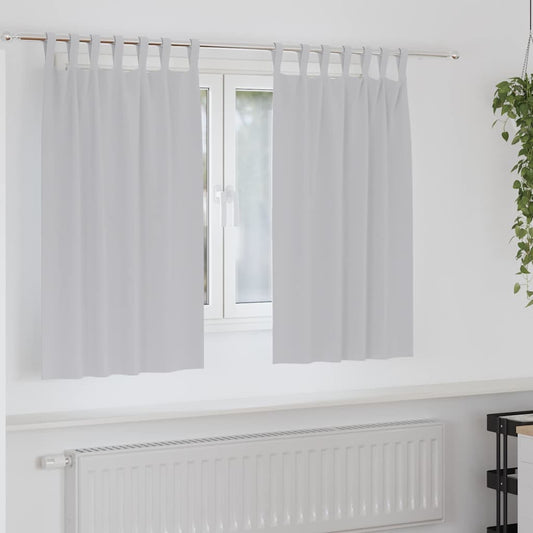 Cortinas opacas com cortinas Cinzento-claro Poliéster