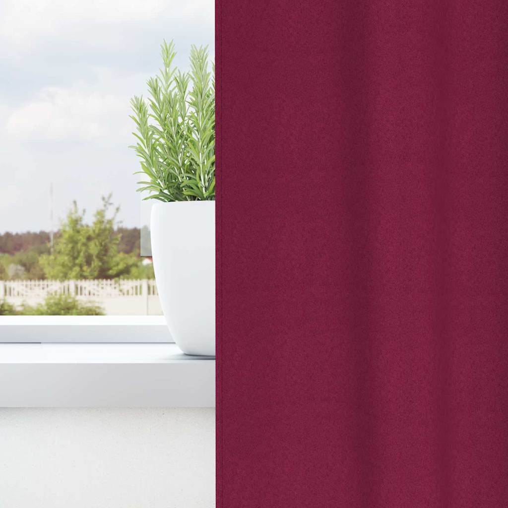 Cortinas opacas com cortinas Vinho Vermelho Poliéster