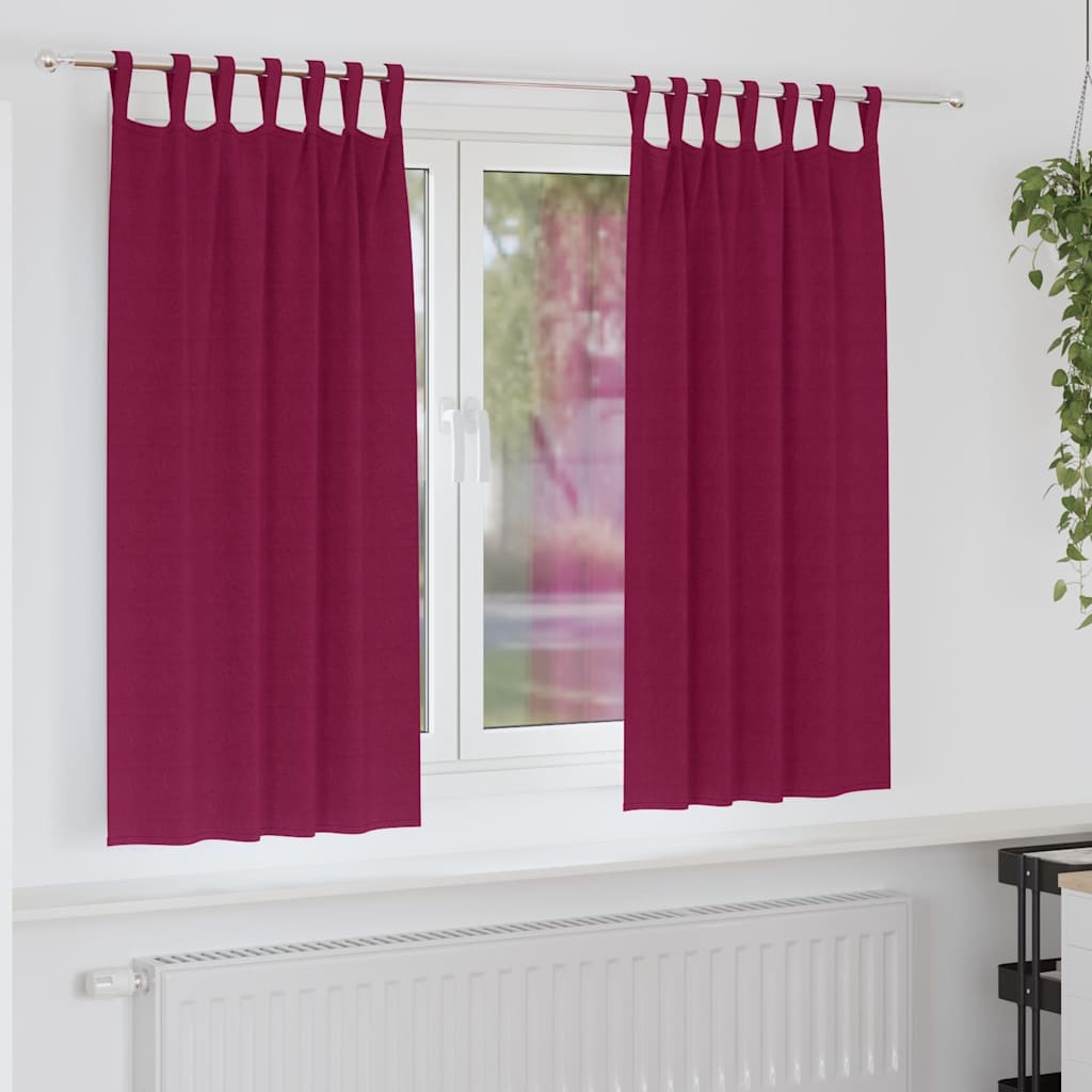 Cortinas opacas com cortinas Vinho Vermelho Poliéster