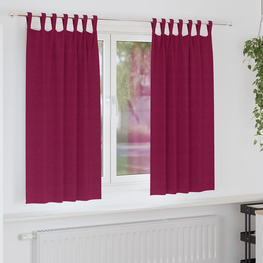 Cortinas opacas com cortinas Vinho Vermelho Poliéster