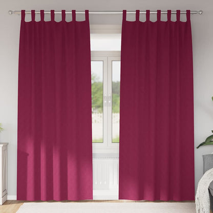 Cortinas opacas com cortinas Vinho Vermelho Poliéster