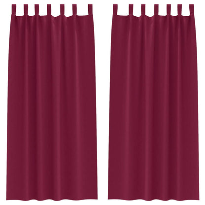 Cortinas opacas com cortinas Vinho Vermelho Poliéster