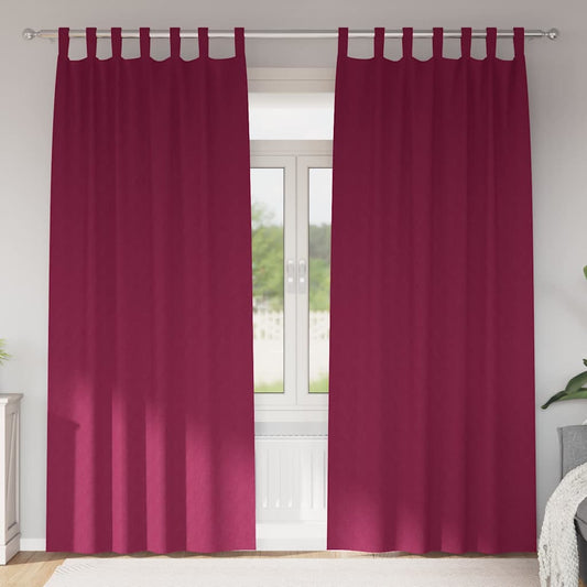 Cortinas opacas com cortinas Vinho Vermelho Poliéster