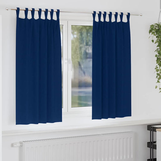 Cortinas opacas com cortinas Azul Escuro Poliéster