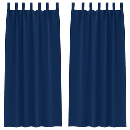 Cortinas opacas com cortinas Azul Escuro Poliéster
