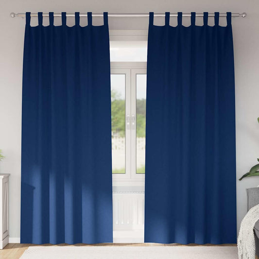 Cortinas opacas com cortinas Azul Escuro Poliéster