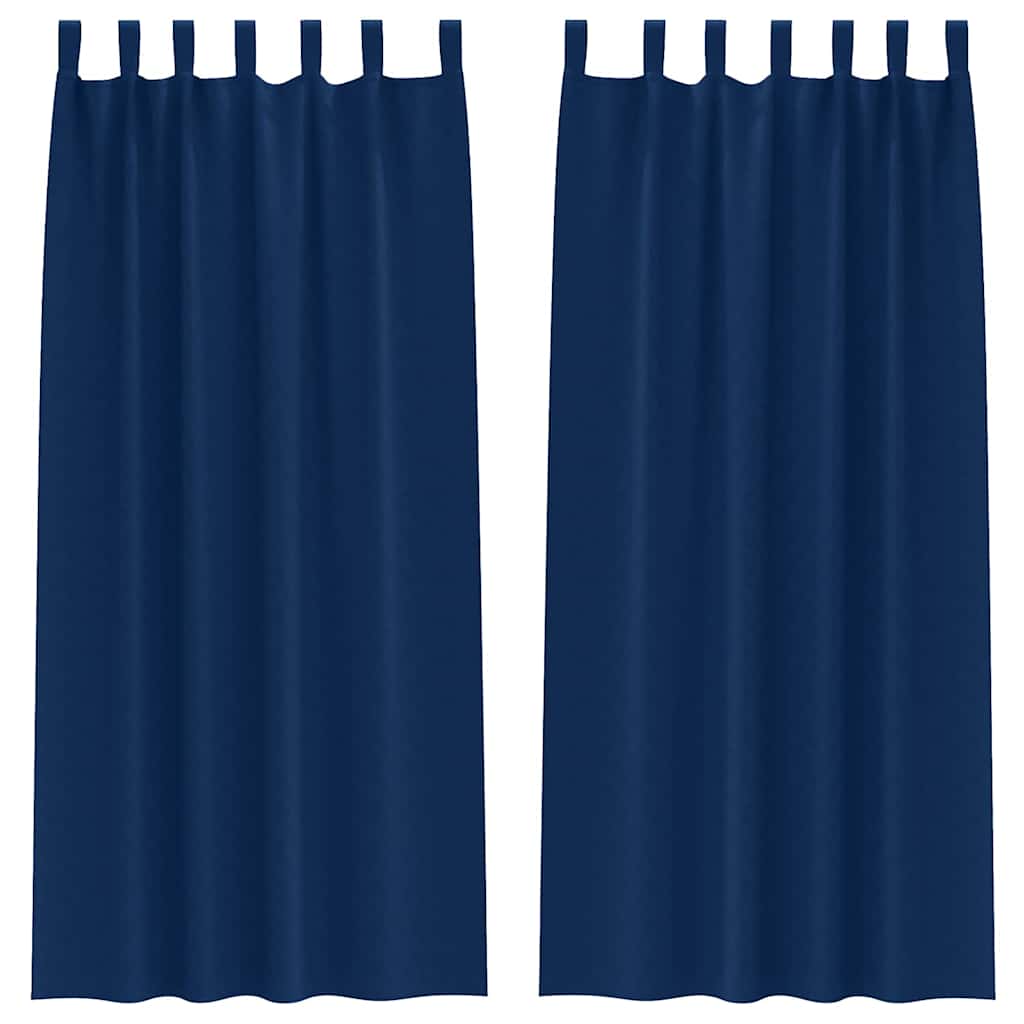 Cortinas opacas com cortinas Azul Escuro Poliéster