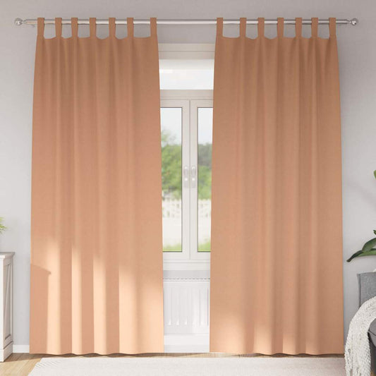 Cortinas opacas com cortinas Marrom Claro Poliéster