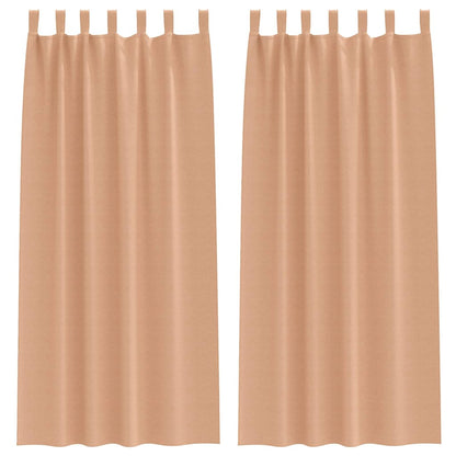 Cortinas opacas com cortinas Marrom Claro Poliéster