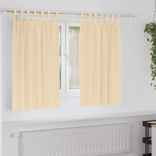Cortinas opacas com cortinas Creme Poliéster