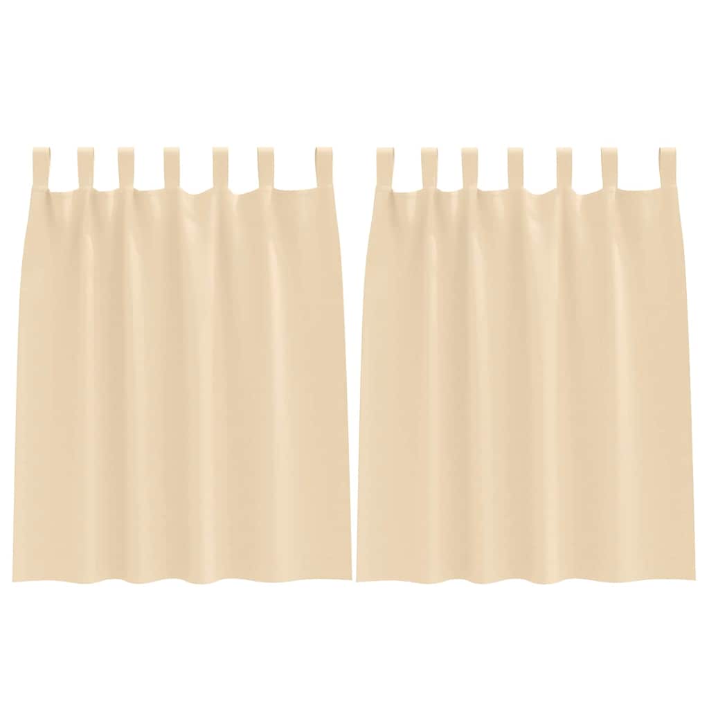 Cortinas opacas com cortinas Creme Poliéster