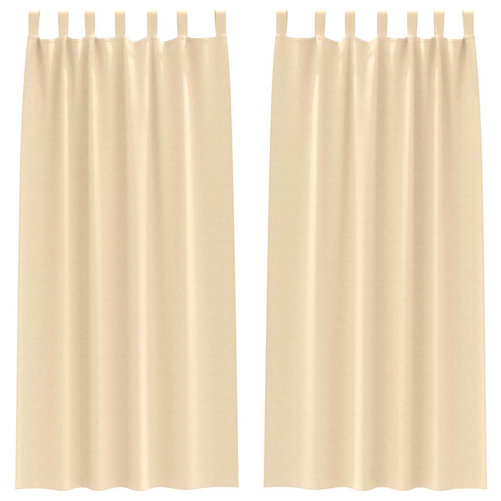 Cortinas opacas com cortinas Creme Poliéster
