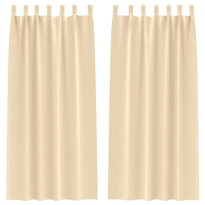 Cortinas opacas com cortinas Creme Poliéster