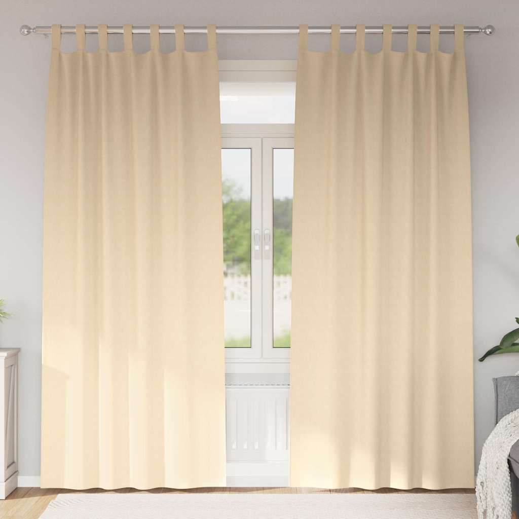 Cortinas opacas com cortinas Creme Poliéster