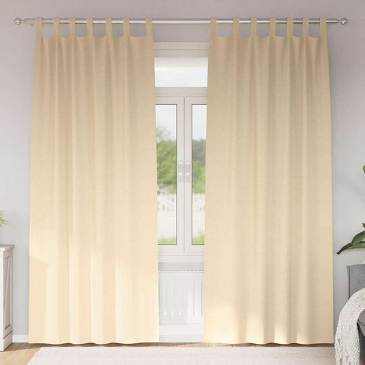 Cortinas opacas com cortinas Creme Poliéster