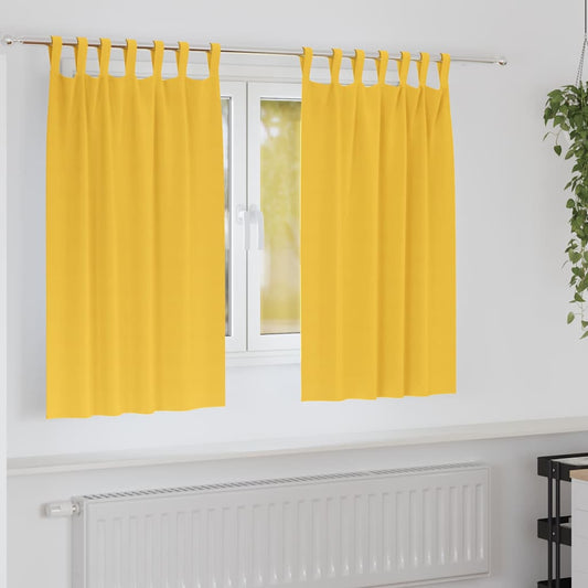Cortinas opacas com cortinas Amarelo Mostarda Poliéster