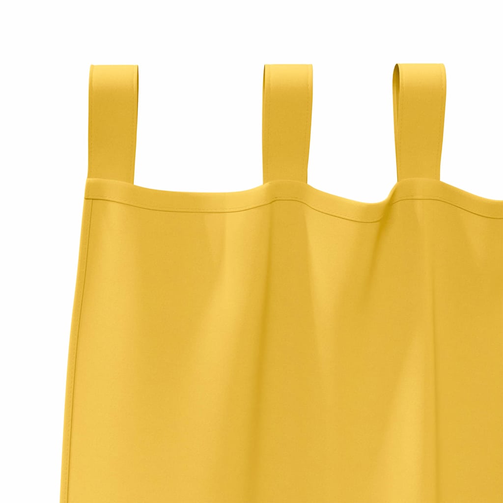 Cortinas opacas com cortinas Amarelo Mostarda Poliéster