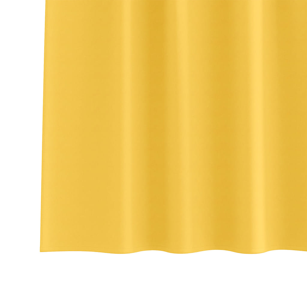 Cortinas opacas com cortinas Amarelo Mostarda Poliéster