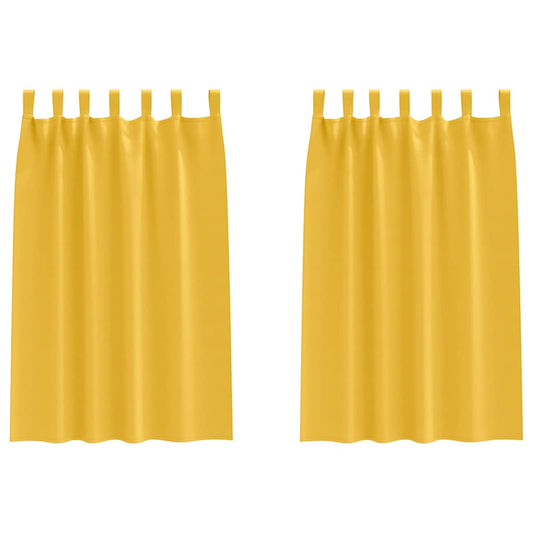 Cortinas opacas com cortinas Amarelo Mostarda Poliéster