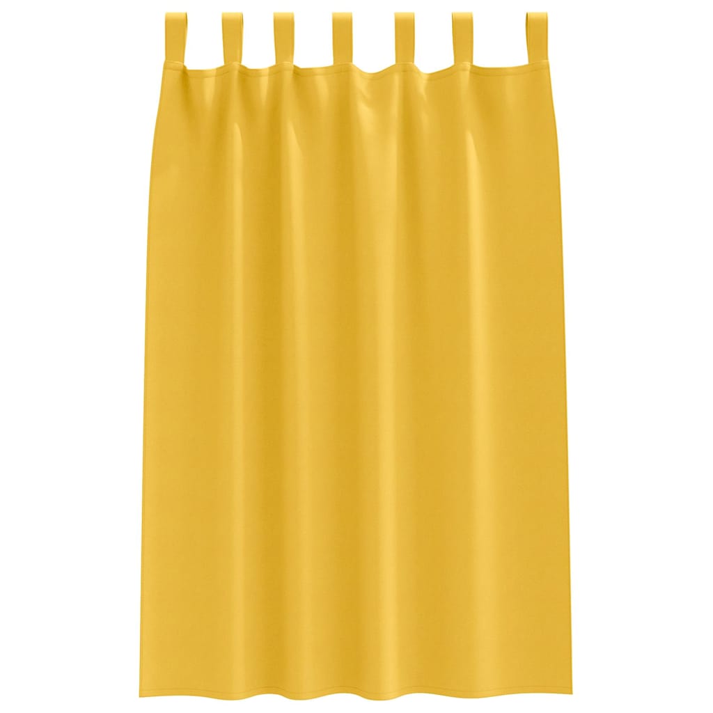 Cortinas opacas com cortinas Amarelo Mostarda Poliéster